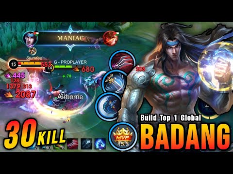 Almost SAVAGE!! 30 Kills Badang Brutal Critical Damage!! - Build Top 1 Global Badang ~ MLBB