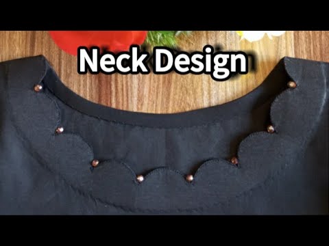 Cutwork Neck Design with Beads #cutworkneckdesign #boatneckcuttingandstitching #trendyneckdesign