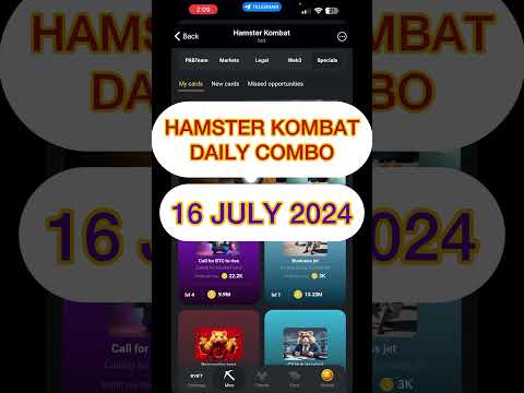 Hamster Kombat Daily Combo: 16 July 2024  #dailycombohamsterkombat #hamsterkombatdailycombo #crypto