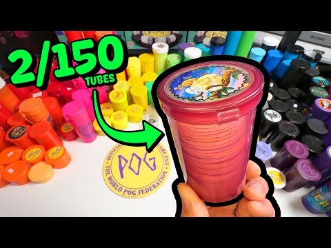 2 of 150 Mystery tubes of POGS - SIMPSONS & POG