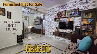 RESALE FURNISHED FLAT FOR SALE IN NIZAMPET HYDERABAD || 46Lakhs Only ||Kukatpally