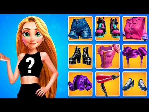 Rapunzel Glow Up Into E-Girl! Tangled Extreme Makeover Art