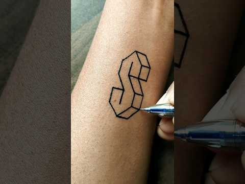 3D letter S tattoo idea .....#art #shorts #tattoo #temporarytattoo