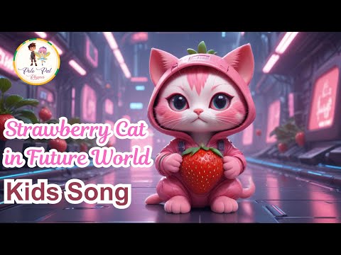 🍓🐱 Strawberry Cat in Future World | Fun Kids Song ✨ | Polo Pal Rhymes #kidsvideo #singalong