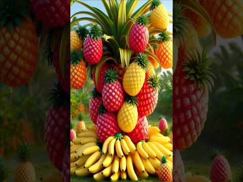 Easy and fast method for planting and growing hybrid fruit trees of pineapple and banana.#gardening