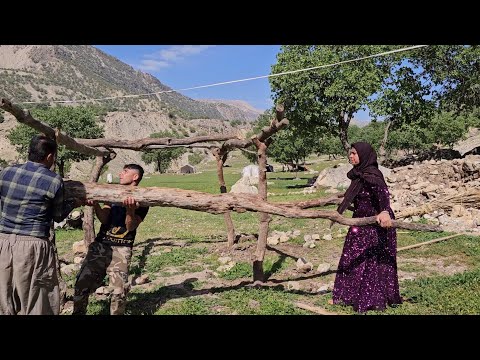 Crafting Canopies: The Art of Tent Setup in Nomadic Families🏕️🌄