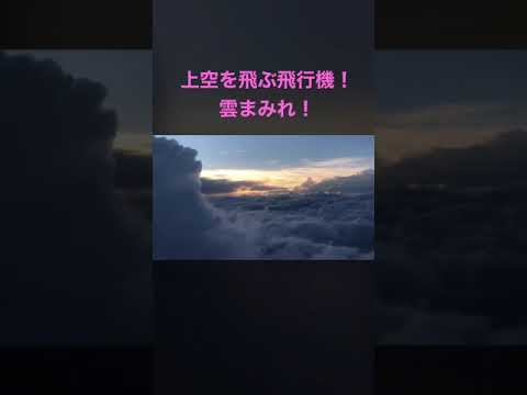 上空を飛ぶ飛行機！　雲が多い！　#shorts