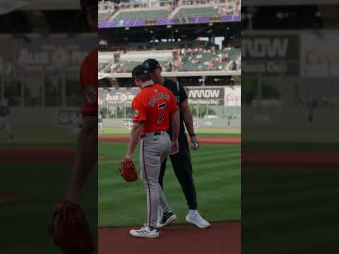 Matt Holliday threw out a ceremonial first pitch at Coors Field to his son Jackson 🥹