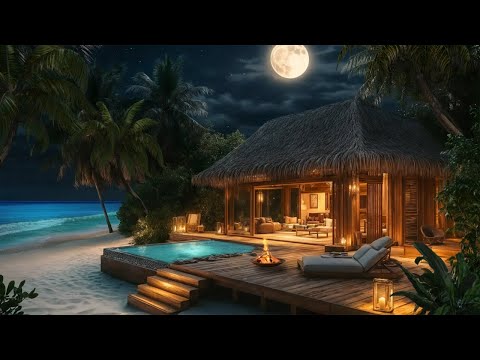 Refreshing Waves of Ocean Sounds | Calming Nighttime Beach Ambience with Soothing Nature Sounds