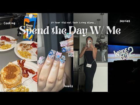 VLOG: Spend the Day w/ Me as a 19 Year Old Nail Tech Living Alone..