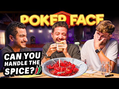 Poker Face NO REACTION Food Challenge!!