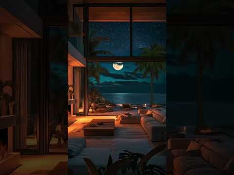 Beachside Haven | Tranquil Night Waves & Cozy Fire Ambience for Sleep #relaxingbeach #beachsounds