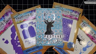 Craftstash's TEXTures by Lou Collins "Nordic Christmas" Collection Review & 5x7 Card Tutorial!