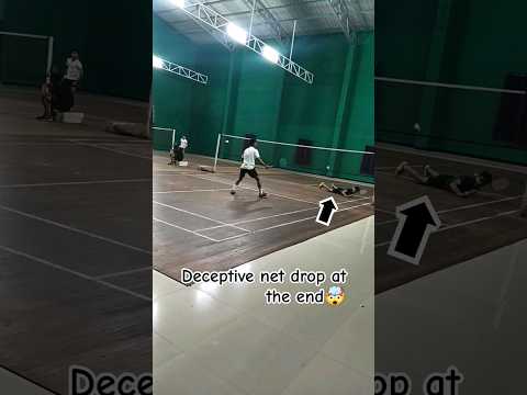 crazy deceptive net drop at the end🤯 🏸🔥#badminton #ytshorts #subscribe