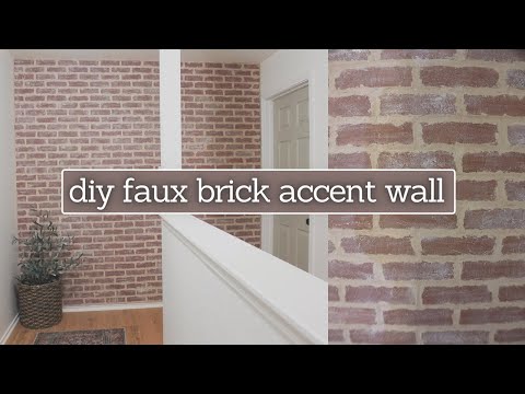 HOW TO MAKE BRICK PANELS LOOK REAL | **BUDGET** FAUX BRICK ACCENT WALL | Hallway Makeover pt 3