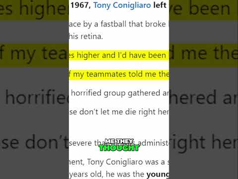 Worst Injury in Boston Red Sox History - Tony Conigliaro #baseball #redsox  #mlb