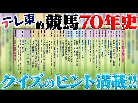 【年表】JRA70周年 クイズ！芸能界競馬王決定戦  放送決定！｜テレ東系 9月28日（土）夜10時放送