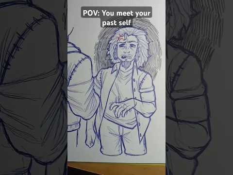 POV: you meet your past self #art #drawing #artmeme #fyp #sketch