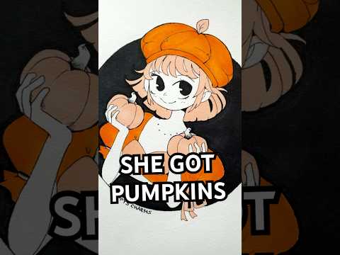 Drawing pumpkin girl #art #drawing #pumpkins in