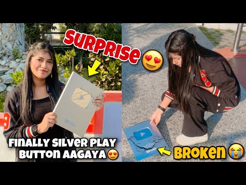 Finally Silver Play Button Aagaya😍|Omg😰ish Ladki Ne Silver Play Button Tor Diya😭💔 #trending