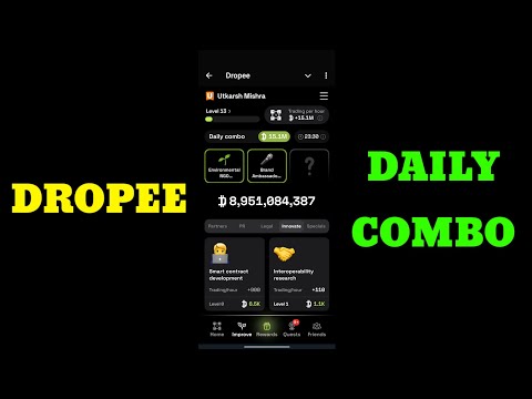 Dropee Daily Combo 14-15 November | New Daily Combo Card 14 November |Daily Combo Dropee