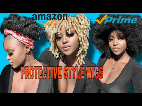 PROTECTIVE STYLE WIGS on AMAZON 😍 Black girl Friendly try-on  haul