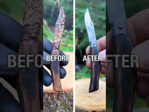 Rusty Knife Restoration With Natural Materials #survival #bushcraft #restoration