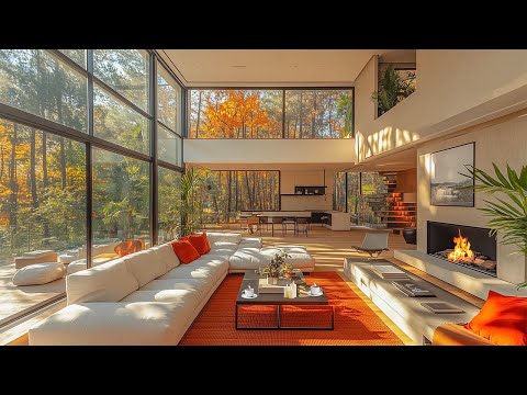 Savor Peaceful Autumn Morning in Tranquil Living Room with Gentle Jazz Piano 🌤️ Relaxing Piano Jazz