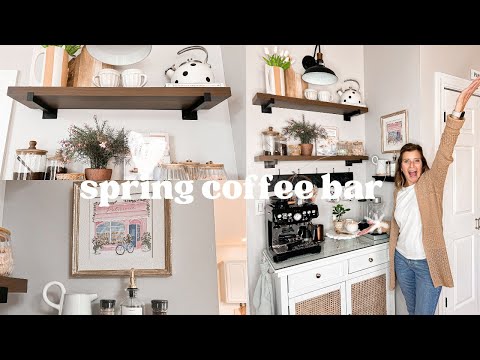 SPRING KITCHEN DECORATE WITH ME 2024 PART 1| SPRING COFFEE BAR DECORATING IDEAS