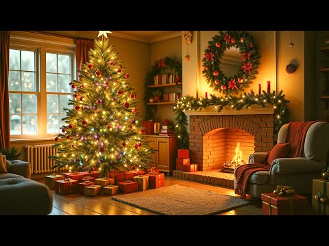 🎄Soft Christmas Jazz Music Melodies and Cozy Fireplace Crackling Fireplace for Waiting Holidays