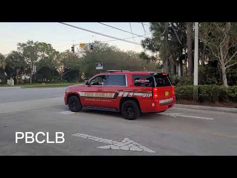 Palm Beach County Fire Rescue Battalion Cheif 19 Leaving Station 16