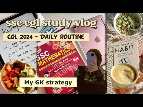 SSC Cgl study vlog 📓🍓|GK strategy |Cgl 2024| an honest day in life of ssc aspirant #cgl