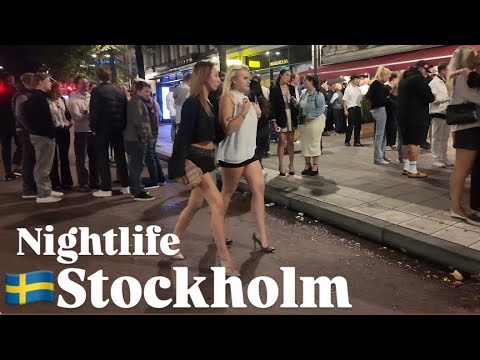 STOCKHOLM NIGHTLIFE 4K🇸🇪Summer-Swedish Girls After Midnight HDR