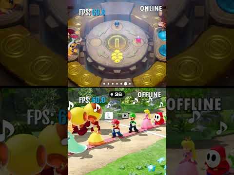 Super Mario Party Jamboree Online vs. Offline | Nintendo Switch FPS Test #Mario #supermarioparty