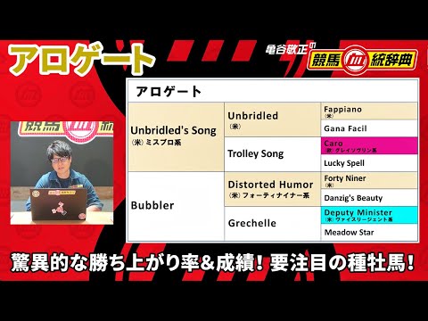 【アロゲート】 驚異的な勝ち上がり率＆成績！ 少ない産駒で効率良く儲けよう！