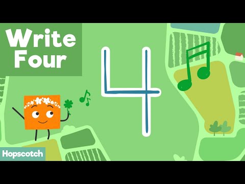 Write 4 (Four) - Number Formation Song