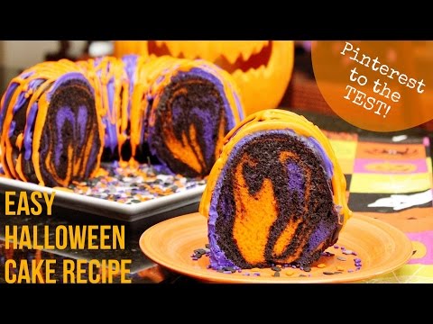 Pinterest to the Test: Easy Halloween Cake Recipe (Orange&Purple&Chocolate)