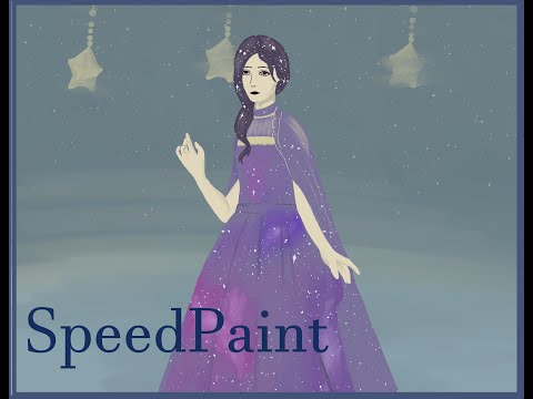 Starry dress - character design speed paint -