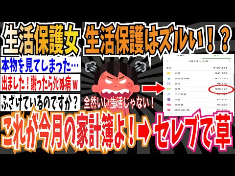 【毎月赤字】生活保護女性「生活保護はズルい！と言ってる人たちへ。これが私の今月の家計簿です」➡︎セレブで草【ゆっくり ツイフェミ】