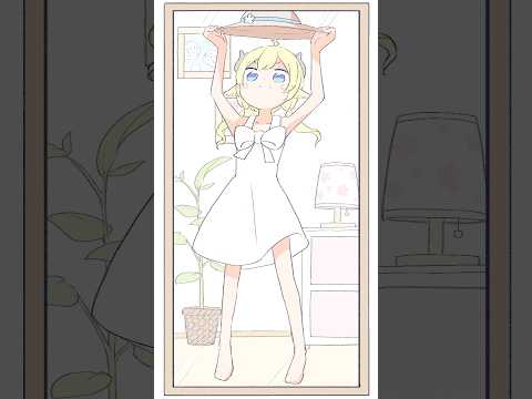 【手描きアニメ】わためとおめかし #shorts