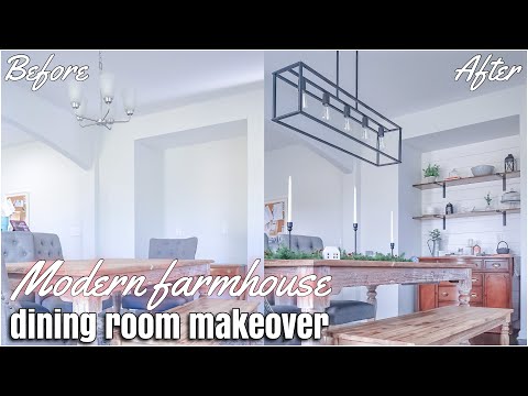 EXTREME DINING ROOM MAKEOVER | DIY SHIPLAP ON A BUDGET | MODERN FARMHOUSE DINING ROOM ON A BUDGET