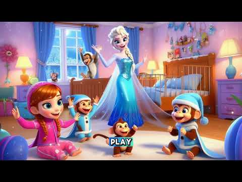 Frozen Bedtime Songs with Elsa & Anna | Five Little Monkeys Jumping and More Nursery Rhymes