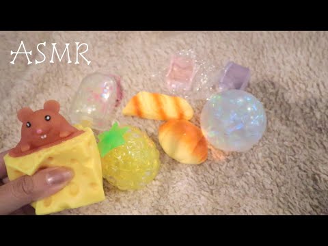 【ASMR】セリアのスクイーズ開封 / 袋の音 / ハサミで袋を切る音 / 音フェチ