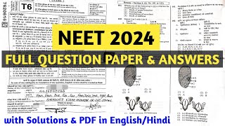 neet 2024 question paper with answers | NEET FULL Exam paper 2024