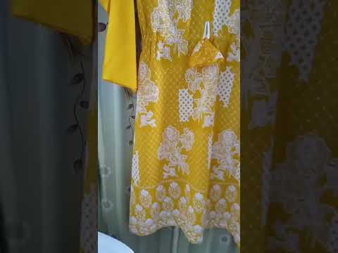 Stunning Yellow Printed Peplum Frock with White Dhoti Shalwar | Arijit Singh song  #fashiondiy