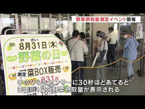 8月31日は野菜の日　手のひらをかざして日頃の「野菜摂取量」をチェック　　福島