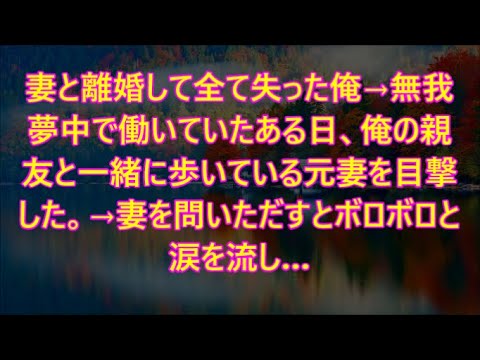 無我夢中で働いていたある日、俺の親友と一緒に歩いている元妻を目撃した。→妻を問いただすとボロボロと涙を流し…