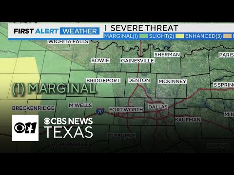 Counties west of Dallas-Fort Worth could see severe weather