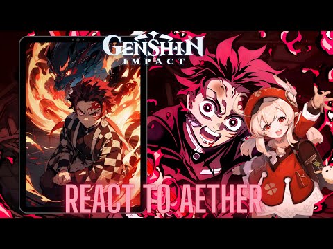 Genshin impact react to Aether as tanjiro kamado | demon slayer | Gacha life 2 | muichiro tokito