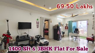 69.50 Lakhs - 1400 Sft 3BHK Flat For Sale in Hyderabad - Direct Owner Sale